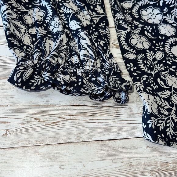 New! ISABEL MATERNITY Floral Print Ruffle Blouse Long Sleeve Sz Small Side Ties - Picture 5 of 15